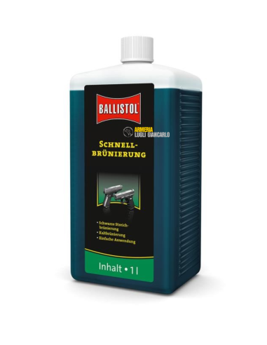 Pulizia Armi Brunitori  BRUNITORE RAPIDO 1 LT. BALLISTOL  Brunisce e nasconde i graffi dell'arma