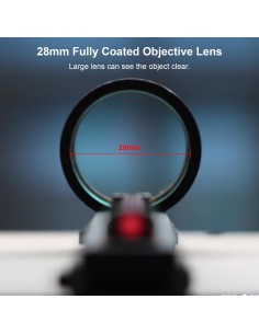 Mirino per bindelle fucili  in Fibra Rossa 1x28mm Ottica Tattica per Caccia  olografica Vista 2