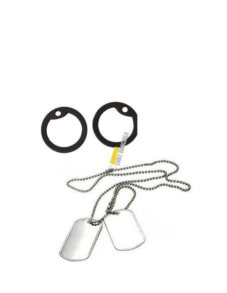 Piastrine/medagliette/Catenine militari di metallo colore argento personalizzabili/incisioni codice 90598