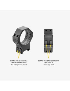 LPR05/A – LIGHT PICATINNY RINGS ø36mm bassi Coppia di anelli fissi per guide Picatinny ø 36mm H 8 mm 2