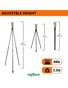 FIERY DEER Treppiede GEN4 treppiede per fucile caccia regolabile in lunghezza 171 CM 2