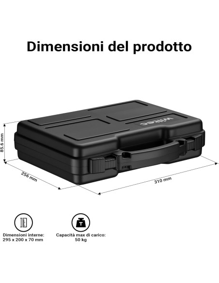 Valigetta Plastica per pistole Armeria Lugli Valigetta porta armi, Custodia per pistola con imbottitura  310 x 256 x 86 mm
