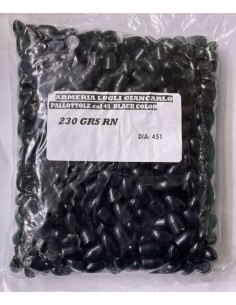 Palle Armeria Lugli ogive verniciate calibro 45 230grs RN nere Dia 451 500 pezzi