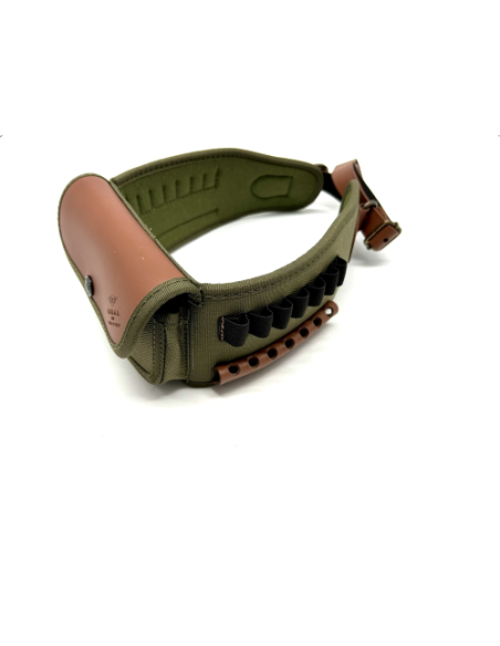 Cartuccera verde per carabine Radar carabina cordura e pelle 14 celle tutti calibri carabine  1901-063