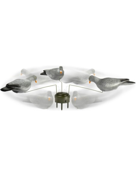 TRIPLE PIGEON LUCKY DUCK EDGE GIOSTRA COLOMBACCI Giostra girevole a terra con tre colombacci flocked