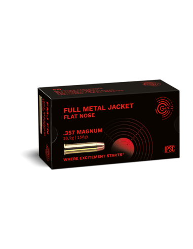 CARTUCCE COLPI GECO FULL METAL JACKET FLAT NOSE .357 Magnum 10,2g