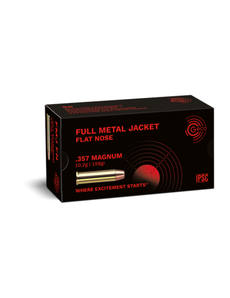CARTUCCE COLPI GECO FULL METAL JACKET FLAT NOSE .357 Magnum 10,2g
