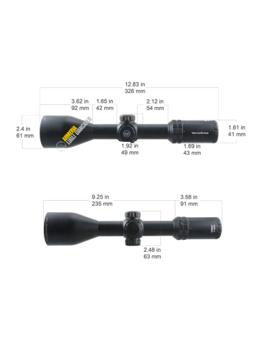 Cannocchiale Vector Optics SCOM-09 Grizzly 3-12x56 tubo da 30mm da 1/4 MOA illuminata