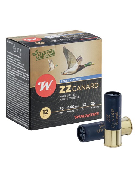Cartucce da caccia Winchester ZZ Canard acciaio 33gr confezione da 25 calibro 12 piombo 5