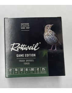 Cartucce da caccia Rottweil Game per tordo piombo 10 calibro 12 32gr confezione da 25
