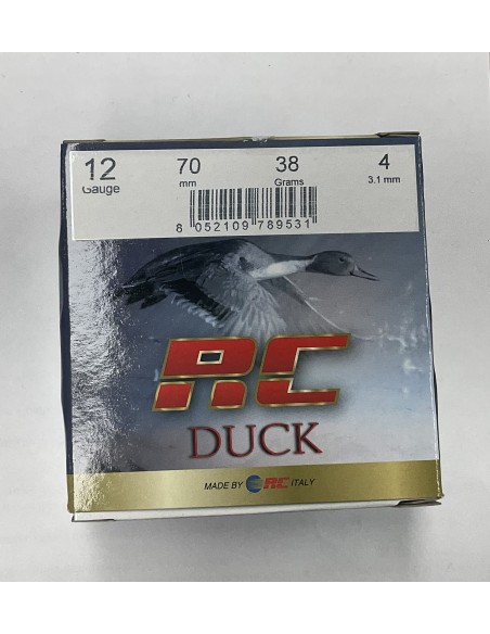 Cartucce da caccia RC duck piombo 4 calibro 12 38gr confezione da 25