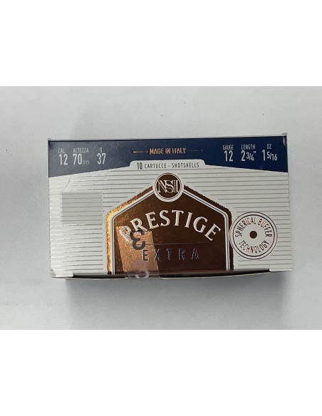 Cartucce da caccia Nobelsport Prestige Extra calibro 12 piombo 3 37gr confezione da 10