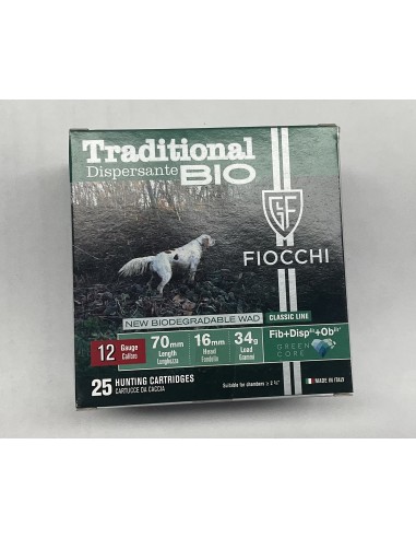 Cartucce da caccia Fiocchi Traditional bio dispersanti calibro 12 34 gr confezione da 25 piombo 9