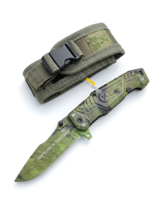 Coltello Mimetico verde K25 Mohican III con lama in acciaio inox con fodero in cordura codice 19542