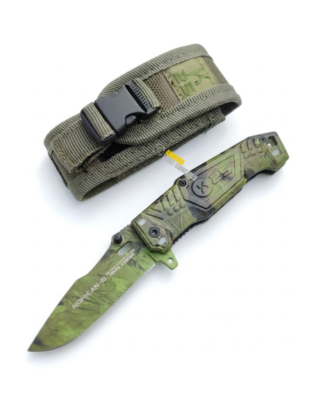 Coltello Mimetico verde K25 Mohican III con lama in acciaio inox con fodero in cordura codice 19542
