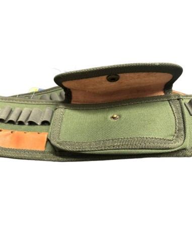 CARTUCCIERA PER ARMI VERDE 2144 PER CARABINA IN CORDURA 14 CELLE CON TASCA CENTRALE