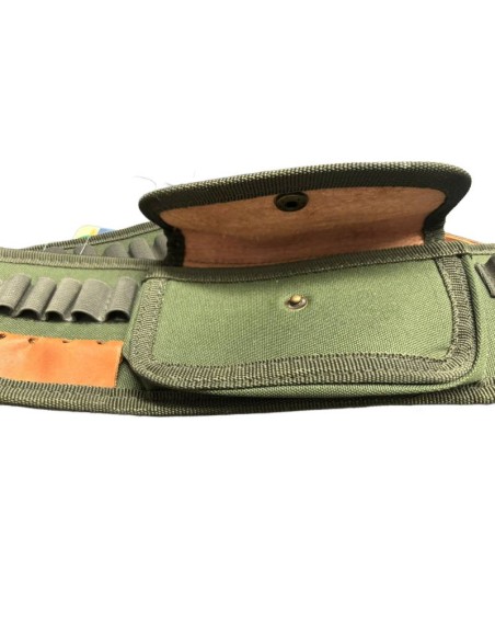 CARTUCCIERA PER ARMI VERDE 2144 PER CARABINA IN CORDURA 14 CELLE CON TASCA CENTRALE