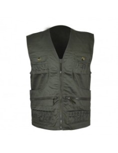 Caccia Pesca Tempo Libero Gilet Verde Patton con doppia cartuccera