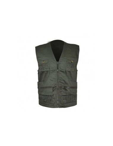Caccia Pesca Tempo Libero Gilet Verde Patton con doppia cartuccera
