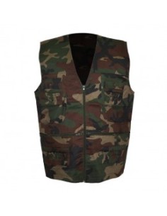 Caccia Pesca Tempo Libero woodland  Gilet mimetico Patton con doppia cartuccera Codice  BC 1349-17