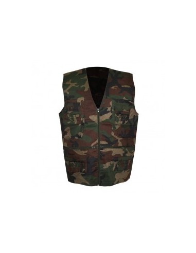 Caccia Pesca Tempo Libero woodland  Gilet mimetico Patton con doppia cartuccera Codice  BC 1349-17