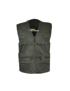 Caccia Pesca Tempo Libero Gilet Verde Patton con doppia cartuccera