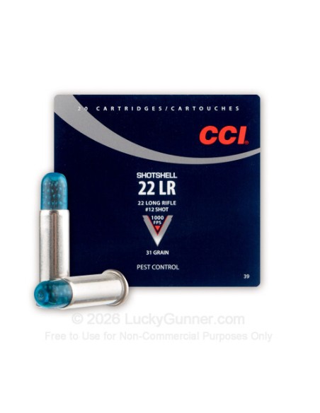 Colpi a pallini  22 LR - 31 gr 12 Shotshell- CCI - 20 Rounds