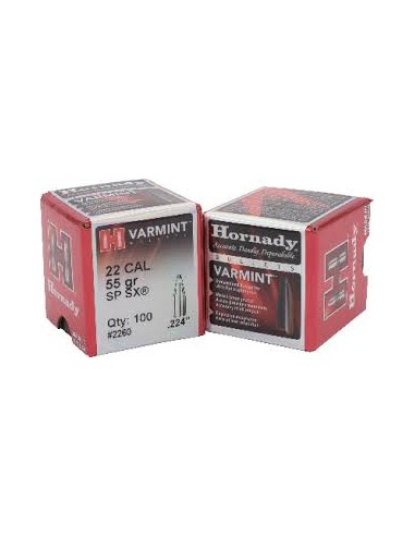 HORNADY Palle VARMINT 224" 55gr SPSX 2260 (100pz)