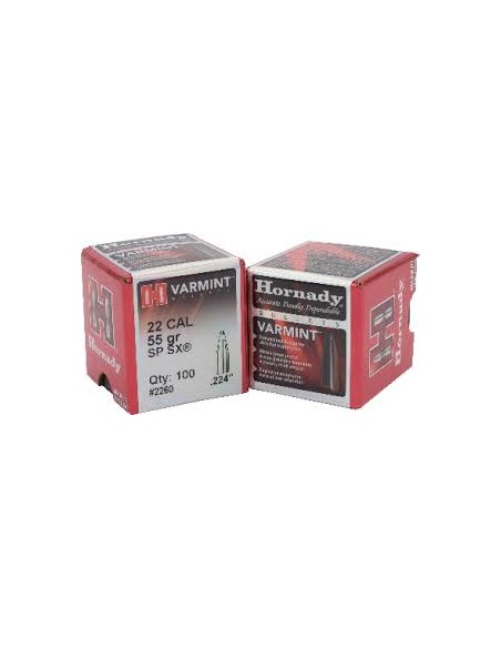 HORNADY Palle VARMINT 224" 55gr SPSX 2260 (100pz)