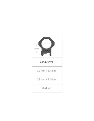 Anelli attacchi per carabine Vector Optics  picatinny in alluminio per carabina diametro 30mm altezza 28mm codice XASR-3072