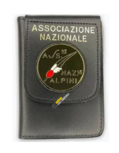 Portatesserino portafoglio Vega Holster ANA Associazione Nazionale Alpini, cuoio,nero