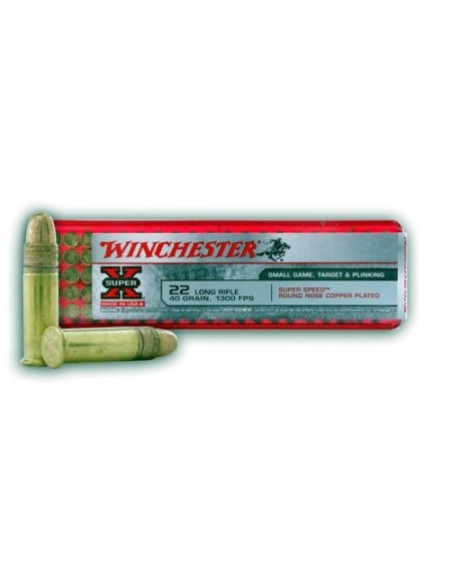 Colpi/munizioni Winchester Super X calibro 22LR da 40gr confezione da 100 super speed round nose