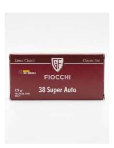 Munizioni/Colpi Fiocchi calibro 38 Super Auto 129gr FMJ Linea Classic confezione da 50