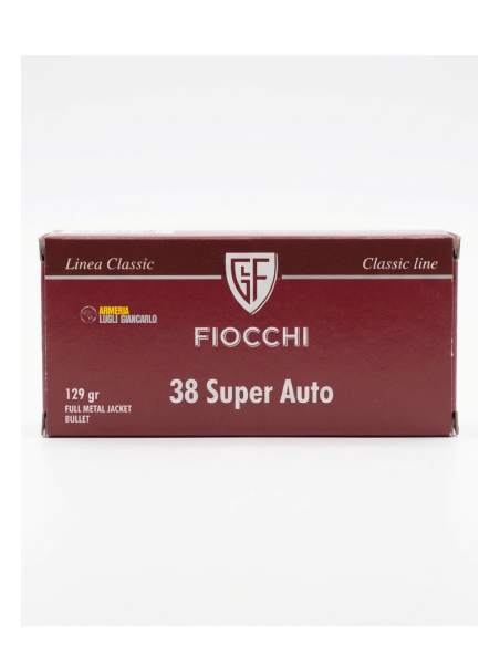 Munizioni/Colpi Fiocchi calibro 38 Super Auto 129gr FMJ Linea Classic confezione da 50