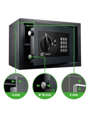 Cassaforte con codice elettronico STANDERS da fissare L 31 x H 20 x P 20 cm