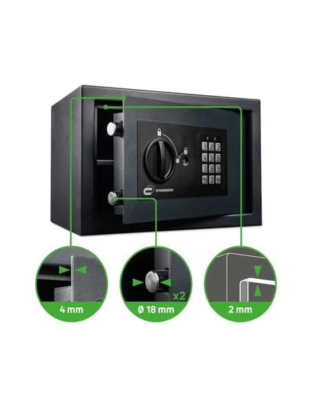 Cassaforte con codice elettronico STANDERS da fissare L 31 x H 20 x P 20 cm