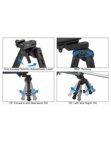 UTG Recon, bipod reco Unisex-Adult, Black, No Size
