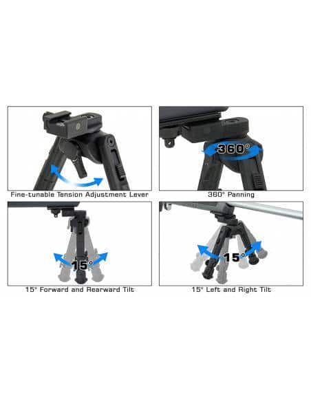 UTG Recon, bipod reco Unisex-Adult, Black, No Size