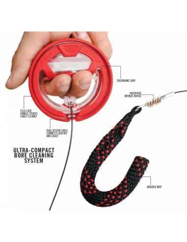 Real Avid 56mm, Bore Boss .223CAL/5,56 mm – Sistema di Pulizia Pulito, Pull Through, Foro Unisex-Adulto, Nero/Rosso, No Size