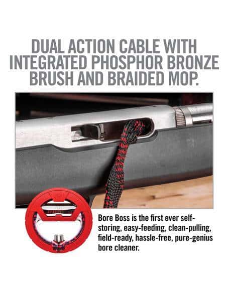 Real Avid, Bore Boss .22CAL-Clean Storing, Pull Through, Foro Sistema di Pulizia Unisex-Adulto, Nero/Rosso, No Size
