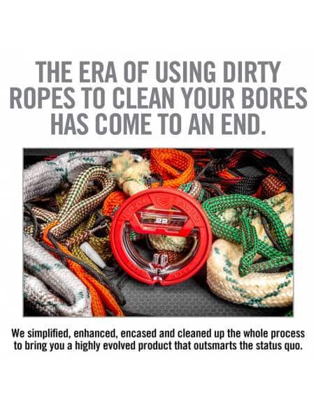 Real Avid, Bore Boss .22CAL-Clean Storing, Pull Through, Foro Sistema di Pulizia Unisex-Adulto, Nero/Rosso, No Size
