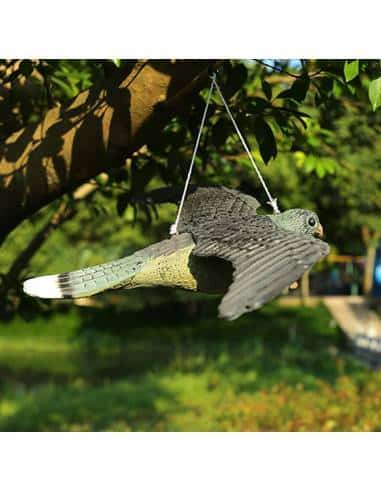 AmandaJ - Falco volante artificiale, simulazione di uccelli falchi deterranti per uccelli da giardino per montaggio a parete e a