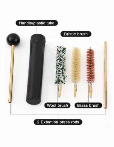 Boresnake Kit di Pulizia Universale per Fucile/Pistola da 6 Pezzi Kit di Accessori per La Pulizia del Fucile Portatile Adatto al