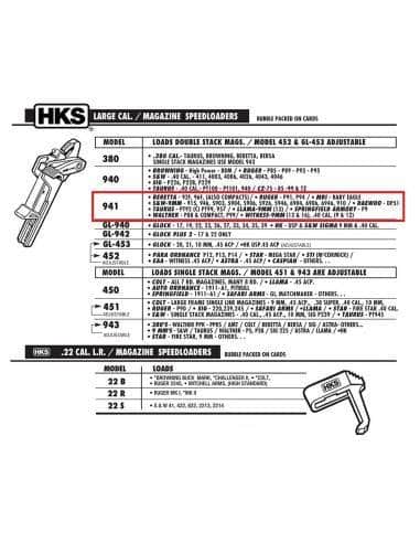 HKS 941 Double Stack Magazine Speedloader