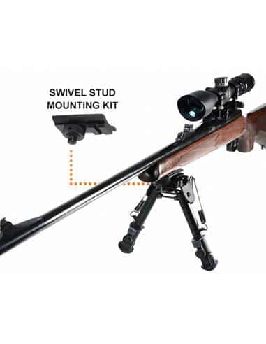 UTG Tl-bp78q, Leapers INC, Bipod Tactical OP, Altezza 15-18,5 cm Unisex-Adulto, Nero, 5.9-7.3"