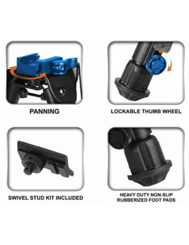 UTG Tl-bp78q, Leapers INC, Bipod Tactical OP, Altezza 15-18,5 cm Unisex-Adulto, Nero, 5.9-7.3"