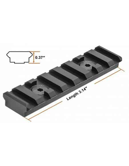 UTG PRO M-LOK(TM) - Sezione Picatinny a 8 fessure, colore: Nero