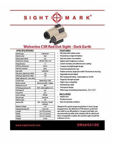 Sightmark Wolverine 1x23 CSR Red DOT Sight