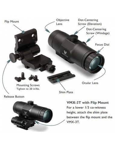 Vortex VMX-3T Magnifier with Flip Mount by Vortex Optics