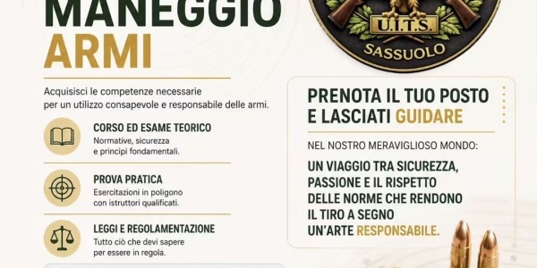 DIPLOMA MANEGGIO ALLE ARMI TIRO A SEGNO SEZIONE SASSUOLO